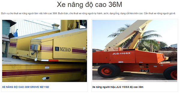 Cho thuê xe nâng người 36m, xe nâng thang 36m